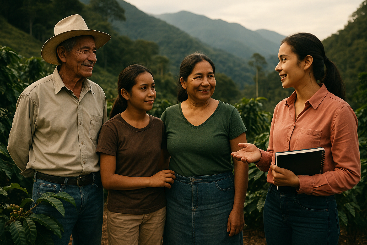 Coffee-growing families in Peru